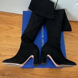 Stuart Weitzman Black Suede Kirstie 90 - sz 5.5